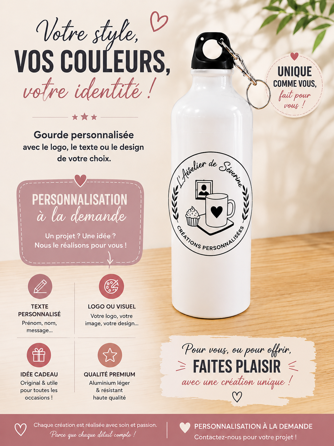 Gourde en metal 750 ml