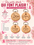 Porte clé bois octobre rose