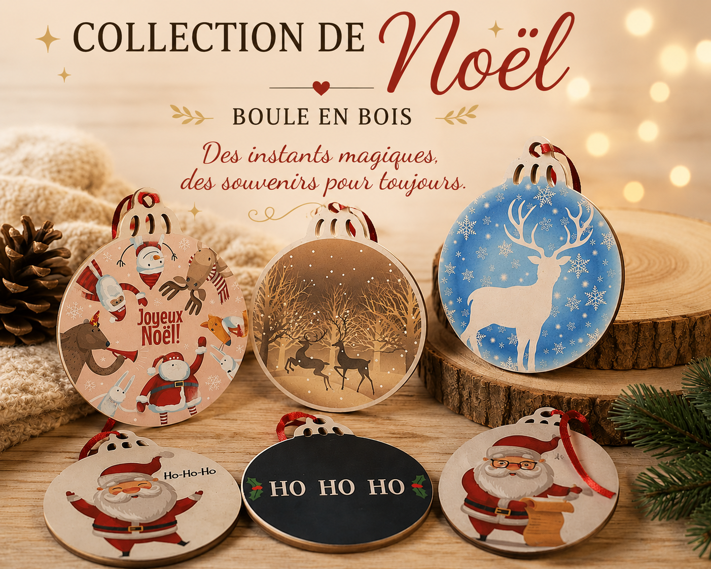 Boule de Noël en bois