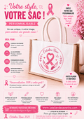 Sac toile de jute 33*22 cm spécial octobre rose